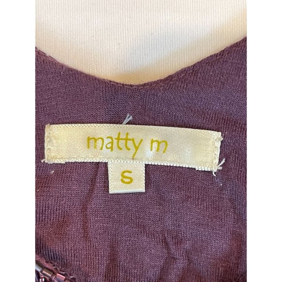 Matty M Womens Beaded Flowy V Neck Tank Top Sleeveless M2138-567 Purple SZ Small - Picture 4 of 6